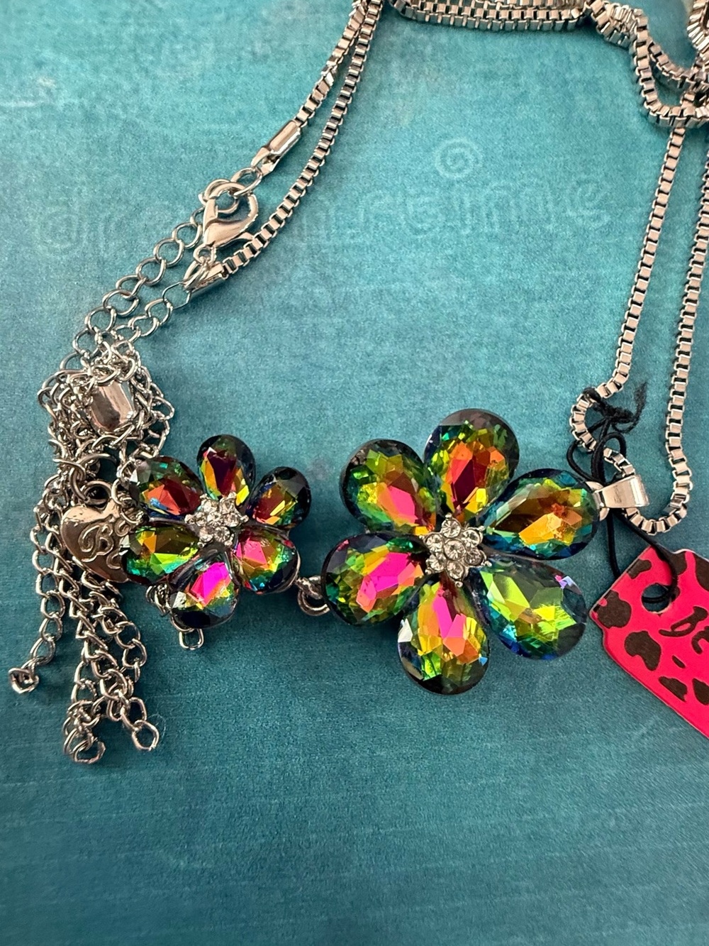 Betsey Johnson’s Multicolor Crystal Flower Statement Necklace - Brand